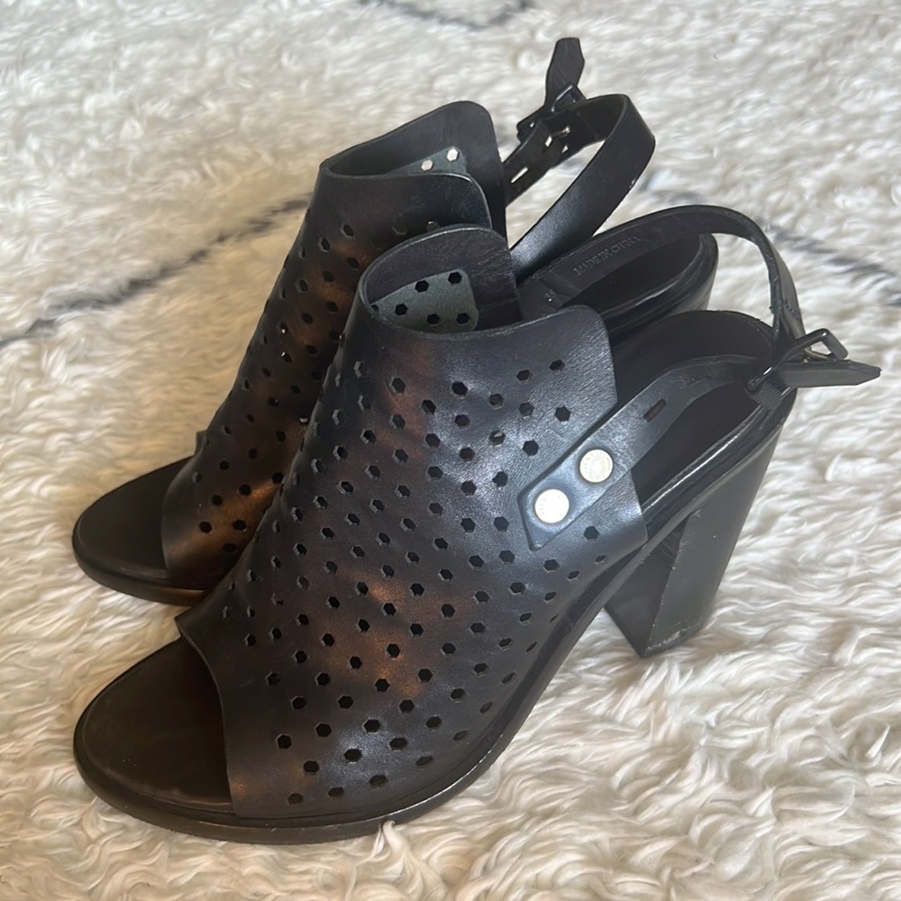Rag & Bone black die-cut leather sandals